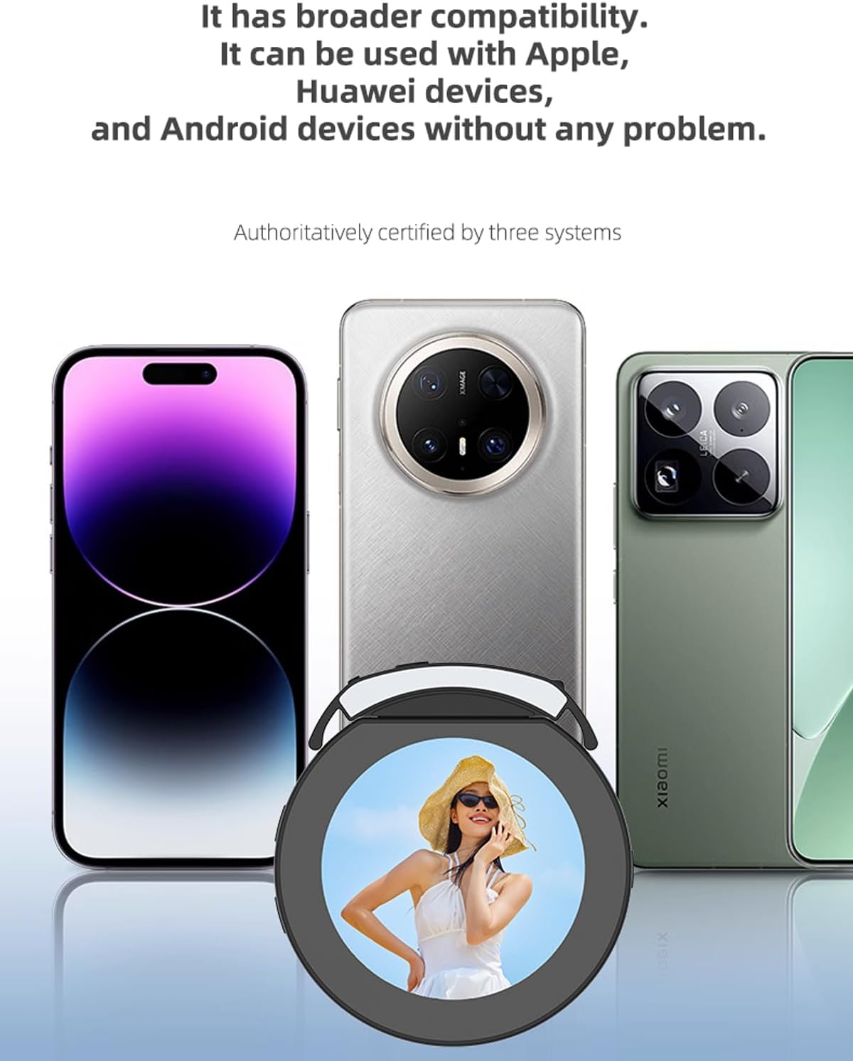Vlog Selfie Monitor Screen, Magnetic Phone Vlog Selfie Monitor Screen Bluetooth Remote, Using Phone Rear Camera for Selfie Vlog Live Stream TikTok, Compatible with iPhone & Android, Aluminum 2025 New