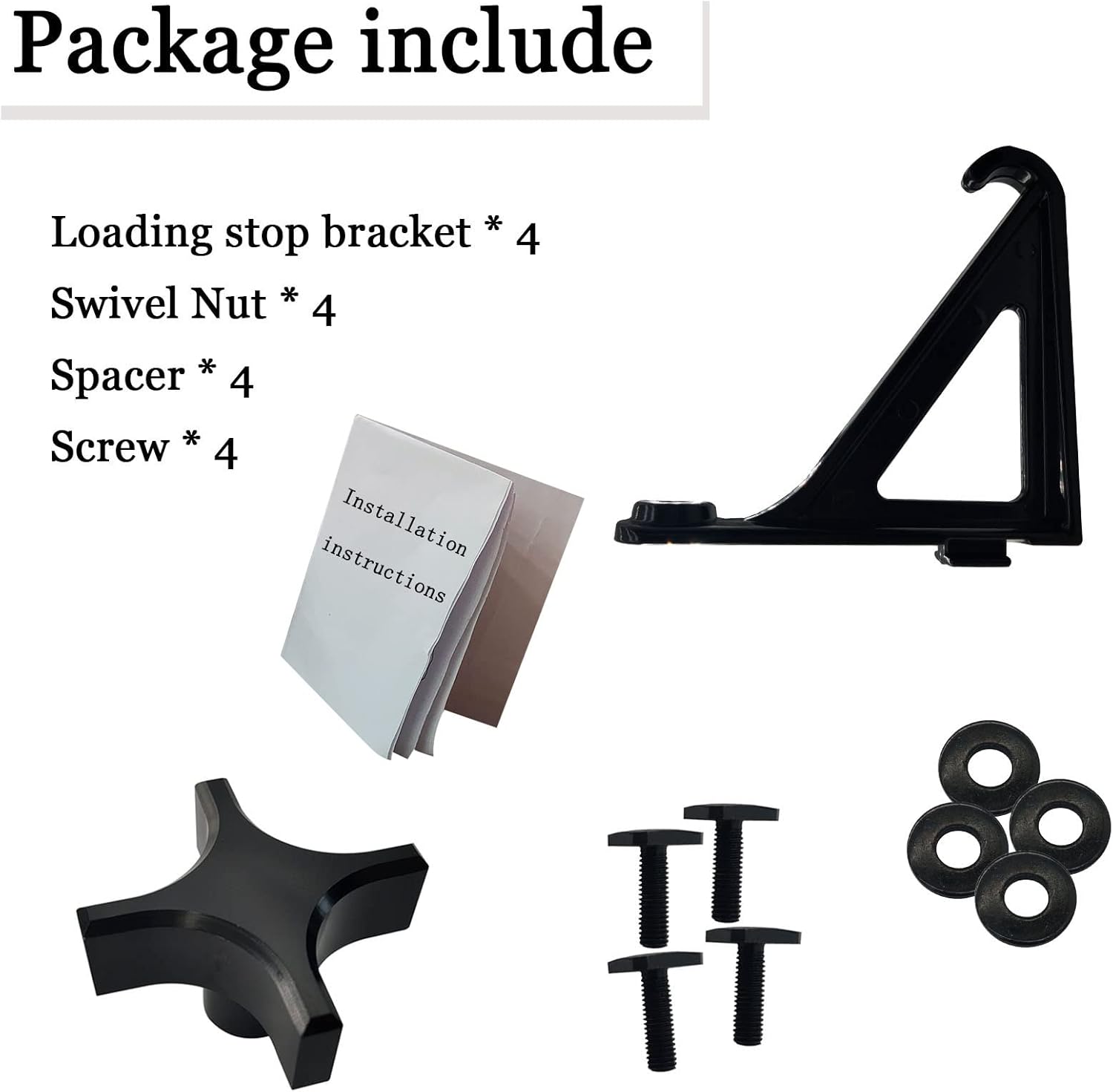 Load Stops Brackets Replace T-Slot Truck Crossbar for Ladder, Firewood, Kayak 4 Pack