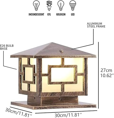 Miniatura 2 de Luces de columna para exteriores, impermeables, para patio, exteriores, accesorios de aluminio antioxidante, lámpara de pilar moderna para