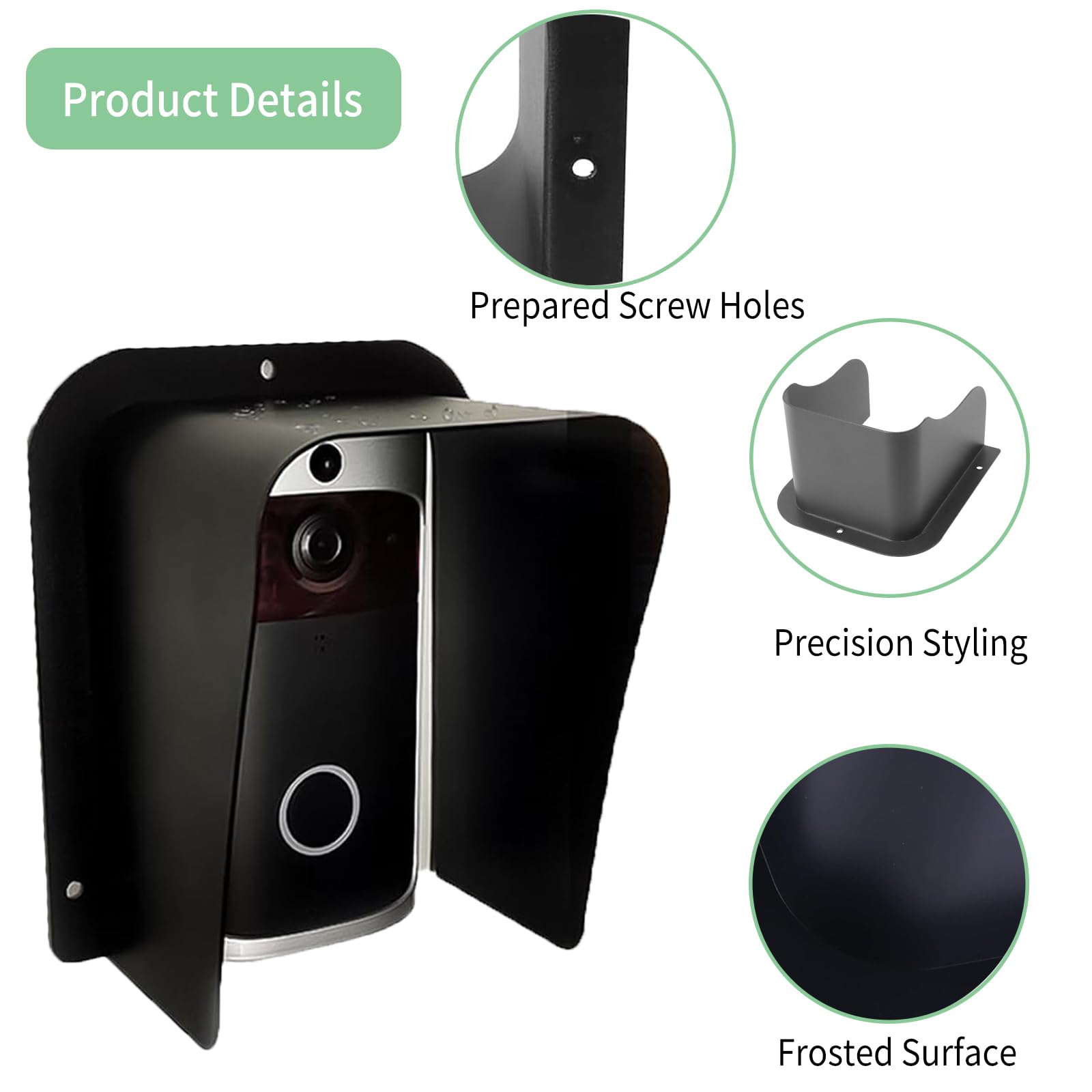 Protector de lluvia para timbre de puerta, cubierta de timbre de puerta, protector de cerradura de puerta, compatible con todos los tipos de sistemas de intercomunicación de control de acceso