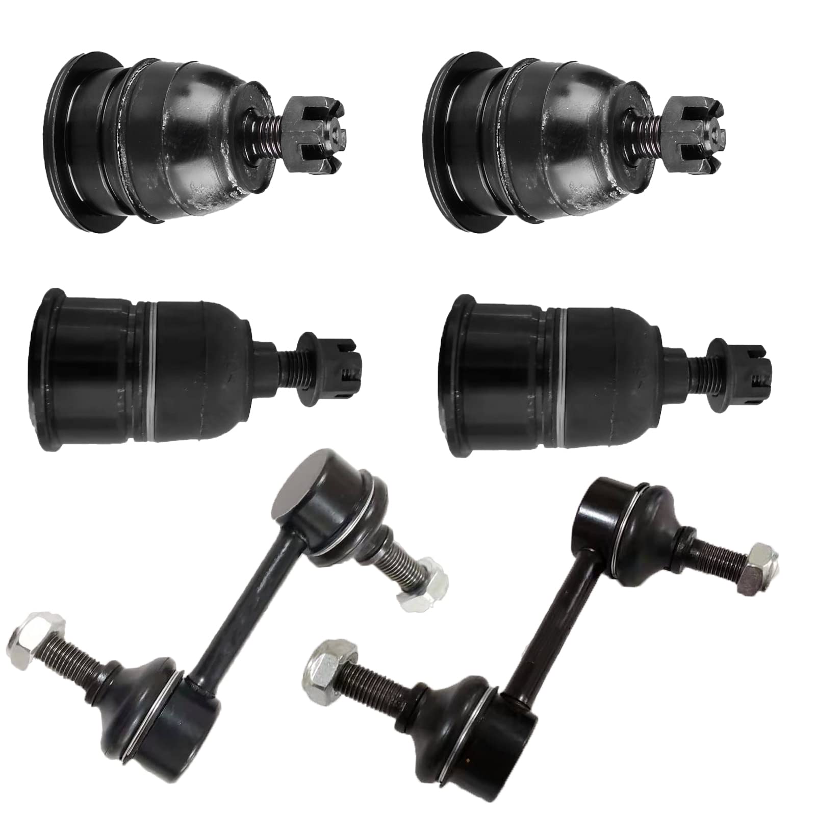 HHCM 6pc Front Upper Lower Ball Joints and Sway Bar Link Kit K80199 K80228 K90456 K90457 for Honda Accod 2003-2007, Stabilizer Bar End Links Ball Joint Kit for Acura TSX 2004-2008