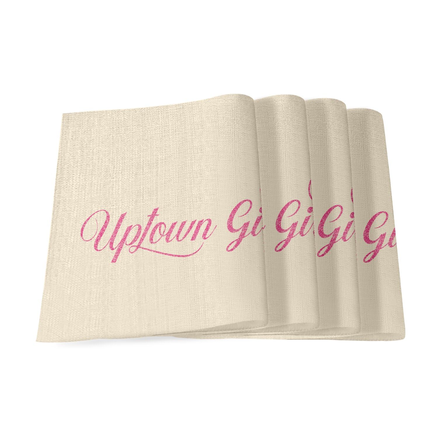 Sets de table en lin Uptown Girl Glitter chic et lavables pour repas élégants