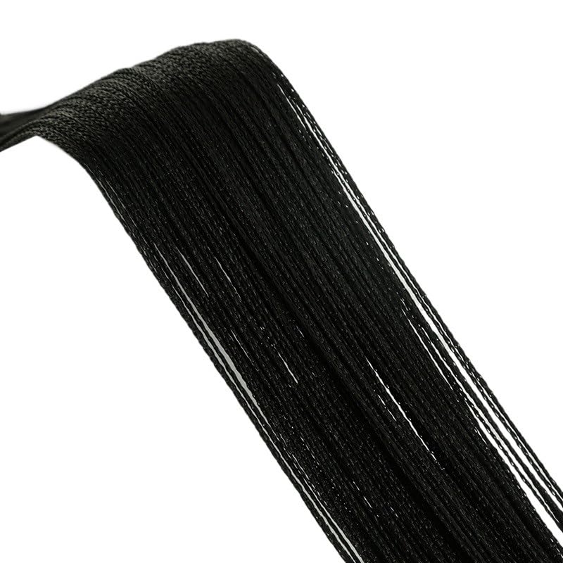 Fadenvorhang 300 x 200 cm Fadenvorhänge, Bildschirmband, Trennvorhang for Wohnzimmer, Tür, Wand, Fenster, Panel, Quastenvorhang Fadengardine(Black,300x260cm)