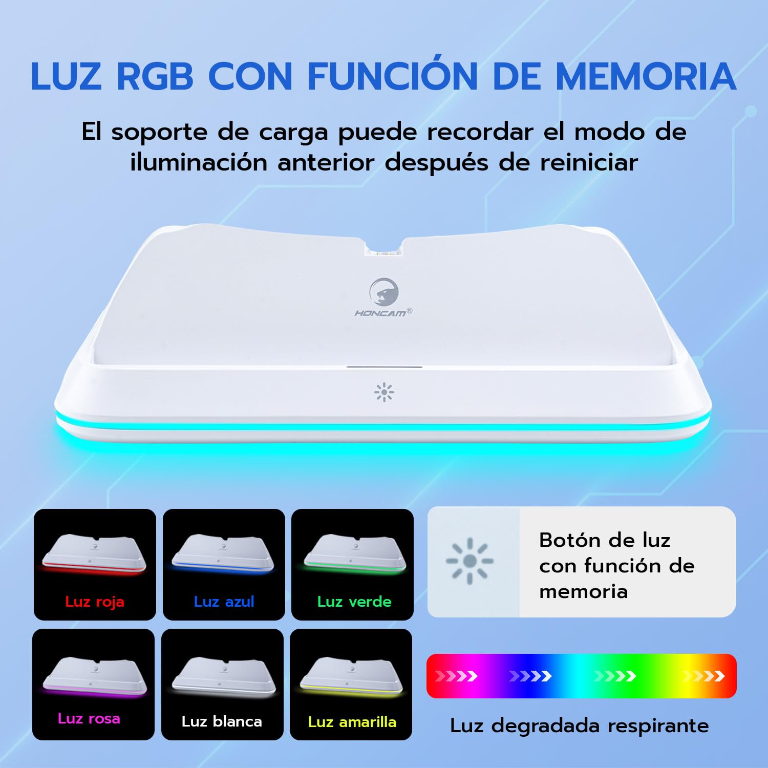 Mcbazel Base de Carga para PS Portal Remote Player, Soporte de Carga Portátil con Luces RGB, Soporte de Carga para Accesorios PS5 Portal