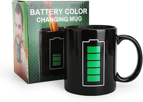 Miniatura 4 de Taza divertida sensible que cambia de color de 11 oz, taza de café calentada de cerámica con diseño de carga de batería, tazas geniales, regalo de