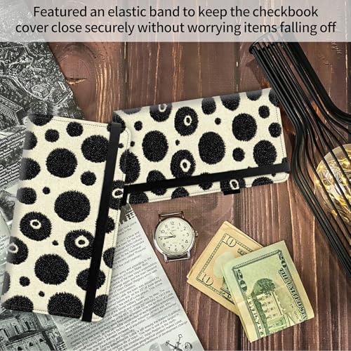 Image of FUYOCWE Checkbook Covers for Personal Checkbook,RFID Blocking Leather Check Book Covers Wallet with Pen Holder & Card Slot for Women Men -Dalmatian Spot Pattern
