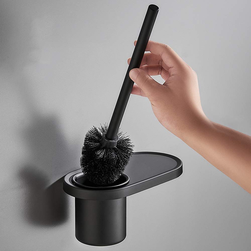 Nff Portabiancheria per La Spazzola, Bagno A Muro Spazzola per La Spazzola per La Lavagna in Alluminio con Manico Lungo con Setole Flessibili Set di Pennelli da Toletta Set