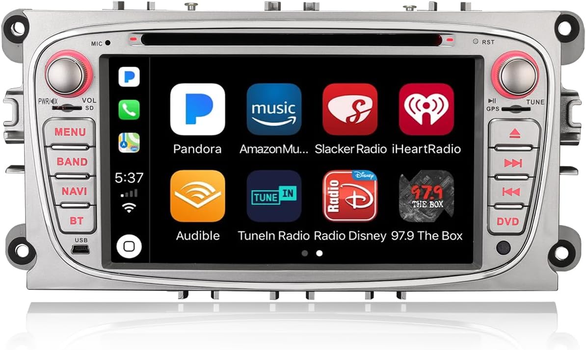 Radio samochodowe Erisin 8-rdzeniowe 4GB+64GB z Androidem 14, 2 Din z nawigacją GPS dla Forda Focus Mondeo S-Max C-Max Galaxy, obsługuje Bluetooth 5.0, CarPlay, Android Auto, DSP, WiFi, DAB+ RDS, SWC