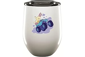 Easter Bunny Monster Truck Kids and Adults 12oz Wine Tumbler