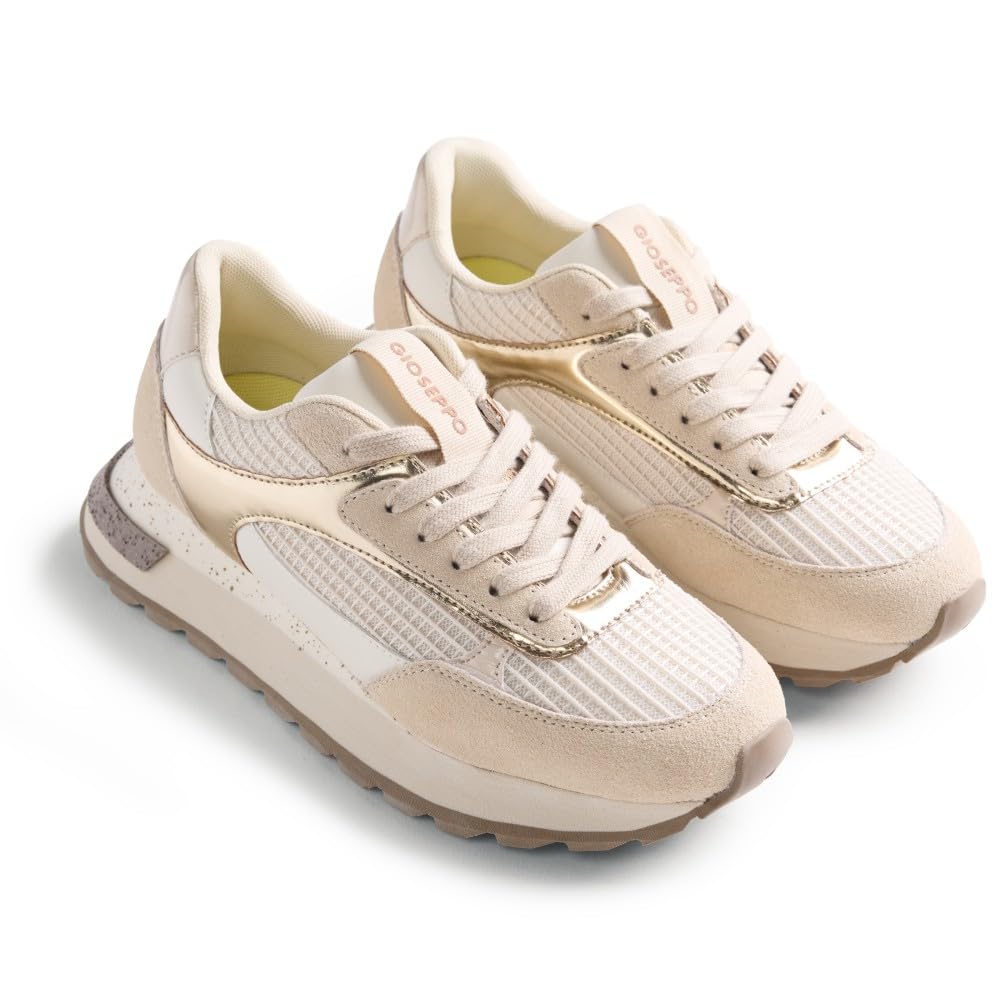 GIOSEPPO Women's Pusca Sneaker, Ivory, 7.5 UK