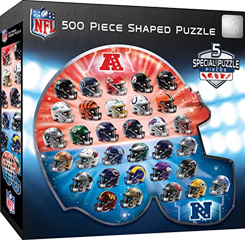 MasterPieces 500 Piece Sports Jigsaw Puzzle for Adults - NFL Helmet Shaped Puzzle - 25