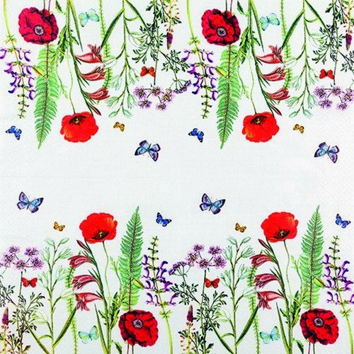 20 Servietten Kompostierbar – Motiv 'zarte Gräser', 33x33 Cm, 3-lagig, Biologisch Abbaubar