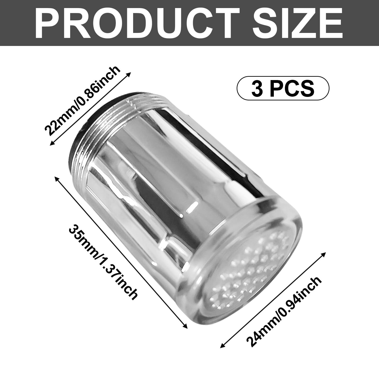LED rubinetto con sensore di temperatura, 3 colori, per bagno, cucina, hotel