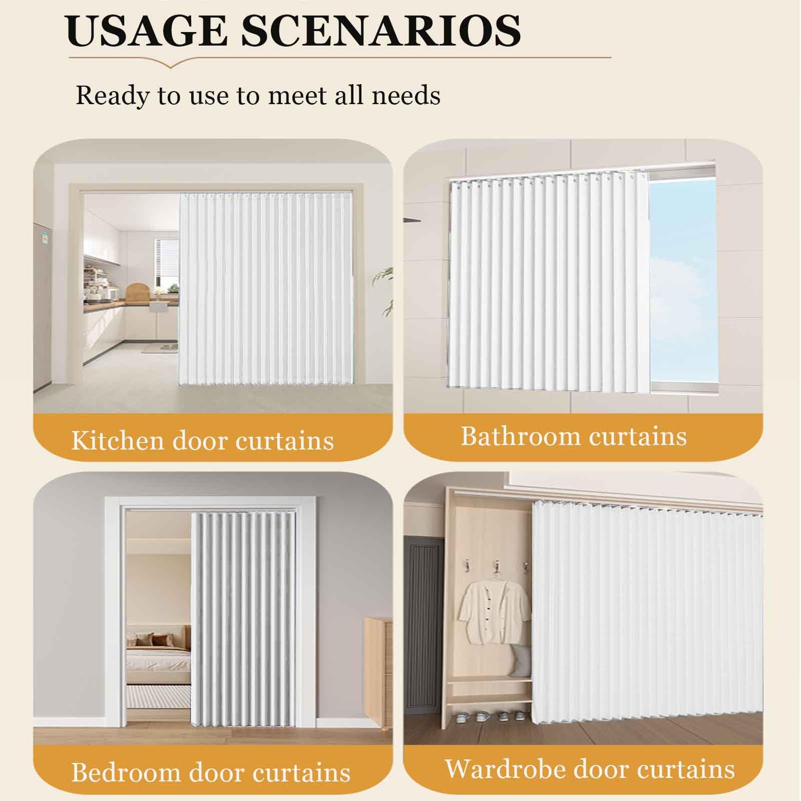 Ele Home Det - Asta pieghevole per porta, oscurante, con chiusura magnetica, ideale per armadi, 150 x 200 cm