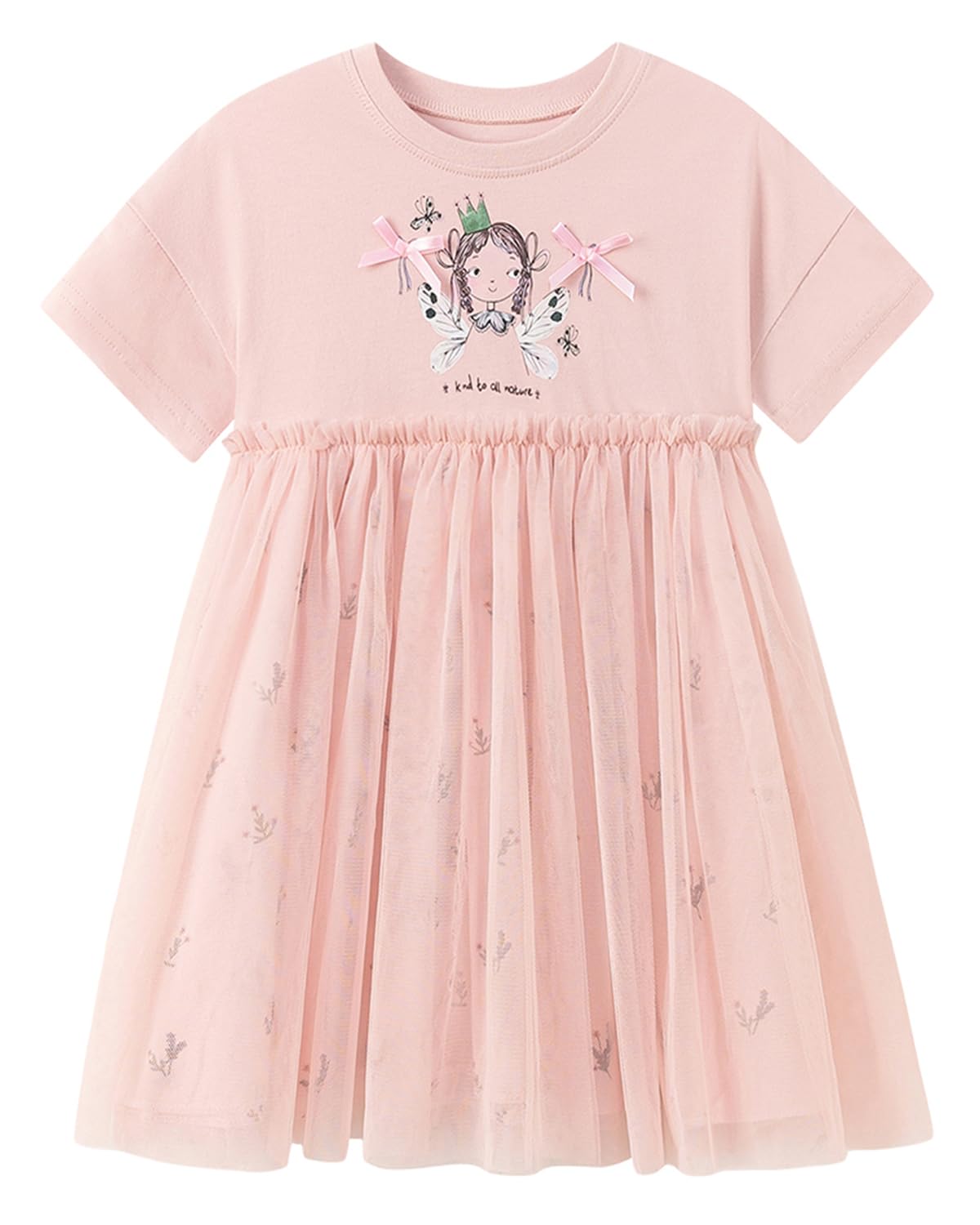Girls Cotton Long Sleeve Casual Cartoon Appliques Striped Jersey Dresses