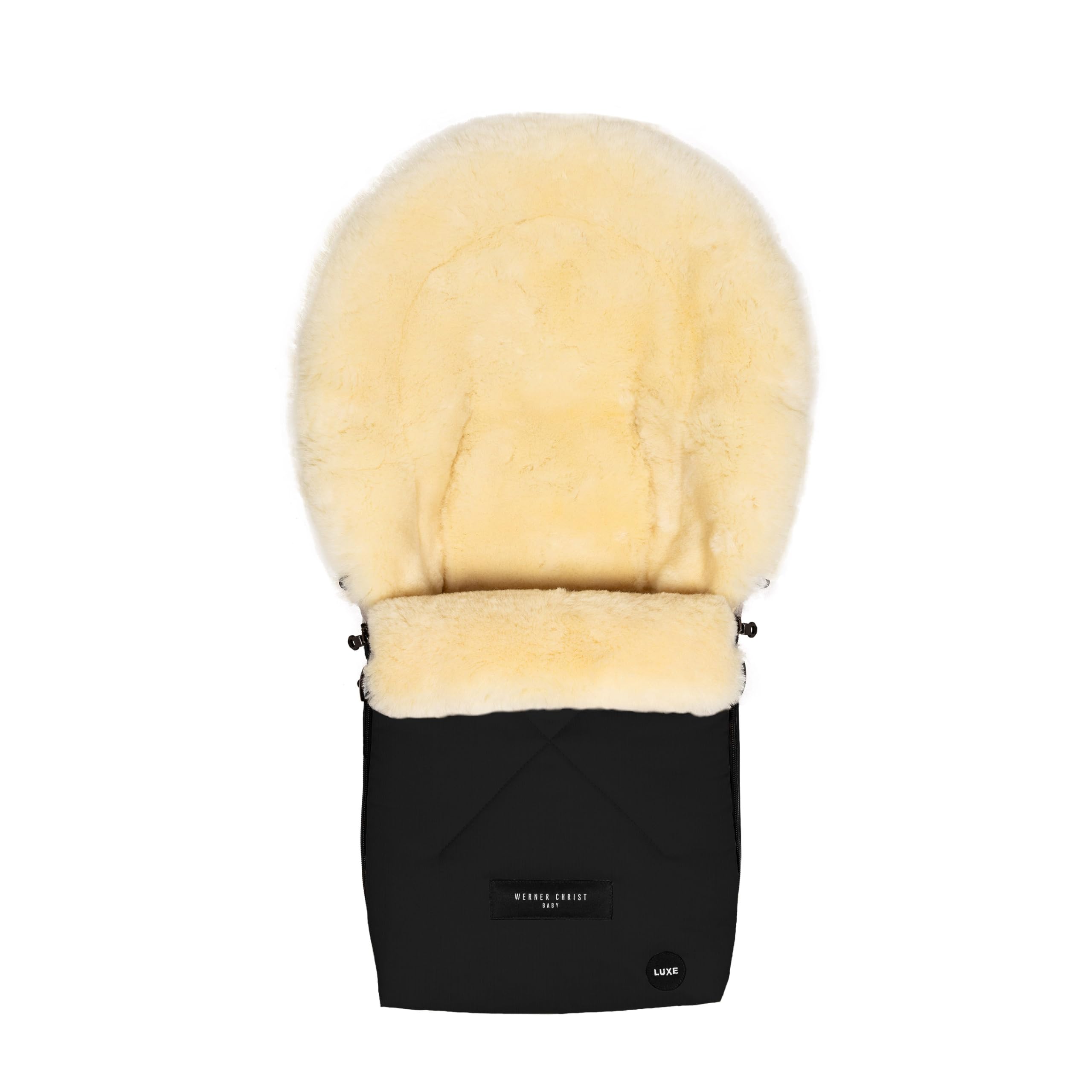 Werner Christ - Saco de bebé de piel de oveja Oslo Luxe para capazo, saco de invierno de piel médica (de 0 a 6 meses) para capazo, portabebés, cochecito