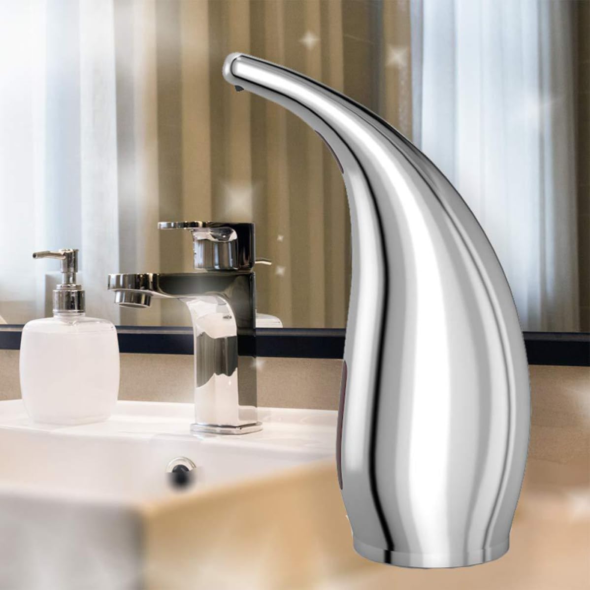 STOBAZA Dispensador de Movimiento de Jabón 300ml Contacto Abs sin Automático Sensor Manos Libres para Baño y Cocina