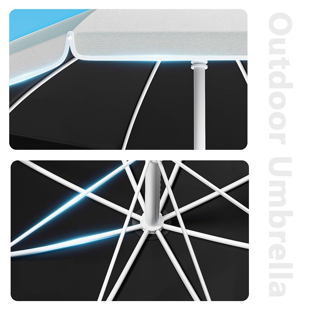 Parasol tarasowy chroniący przed promieniowaniem UV, okrągły, z regulacją wysokości, ochrona przed promieniowaniem UV, do ogrodu, na podwórko, plażę