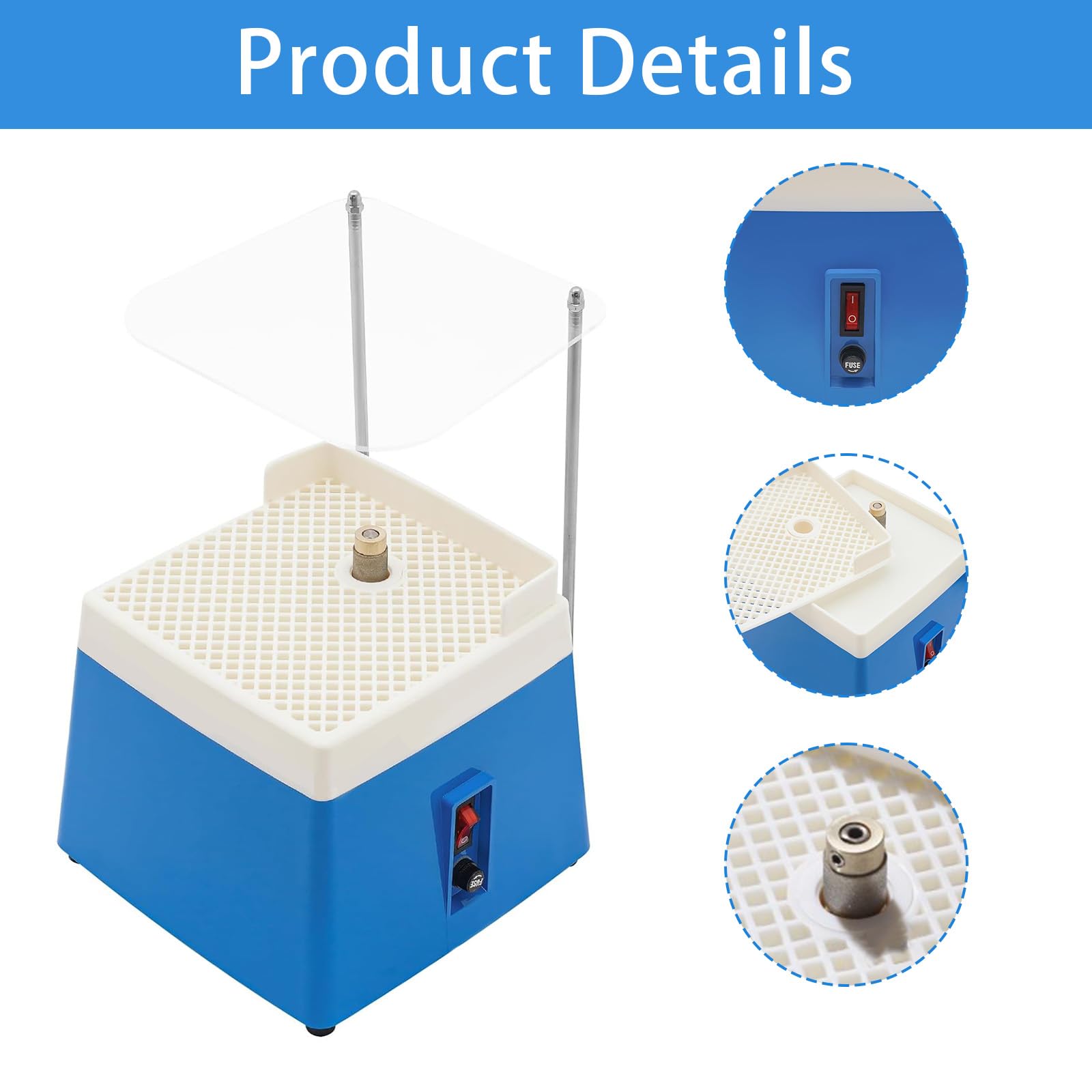 Amoladora De Vidrio PortáTil De 65 W, 4200 R/Pm MáQuina Pulidora Con Placa Deflectora Para Vidrio Y CeráMica Sistema AutomáTico De Agua