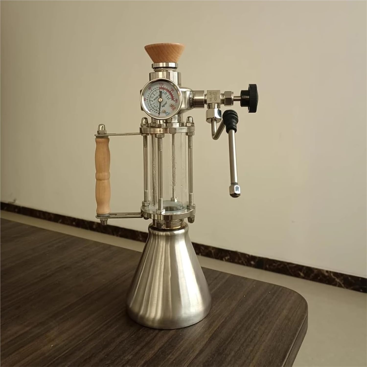 Montalatte e vaporizzatore per latte, cappuccino e cioccolata calda, capacità 350 ml, adatto per fiamme libere e riscaldamento a induzione, con manometro