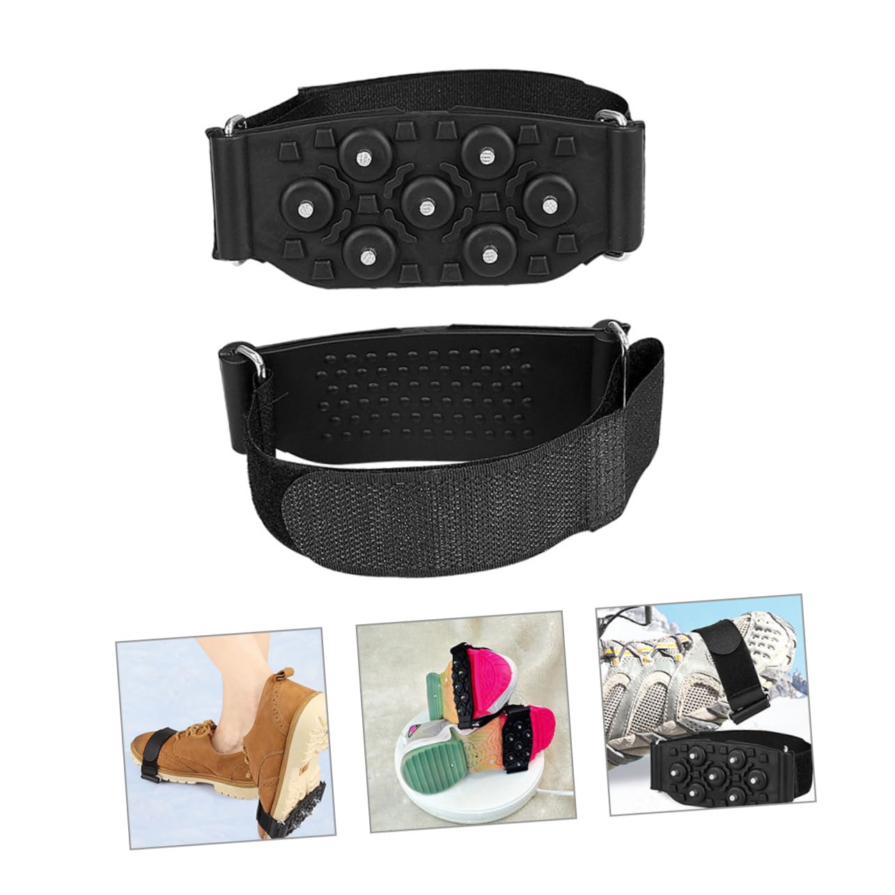 YARNOW copriscarpe per ramponi dito del piede pesca sul ghiaccio pinza nevicare scarpe x camminata scarpe camminata copriscarpe da alpinismo pinze per scarpe antiscivolo Black