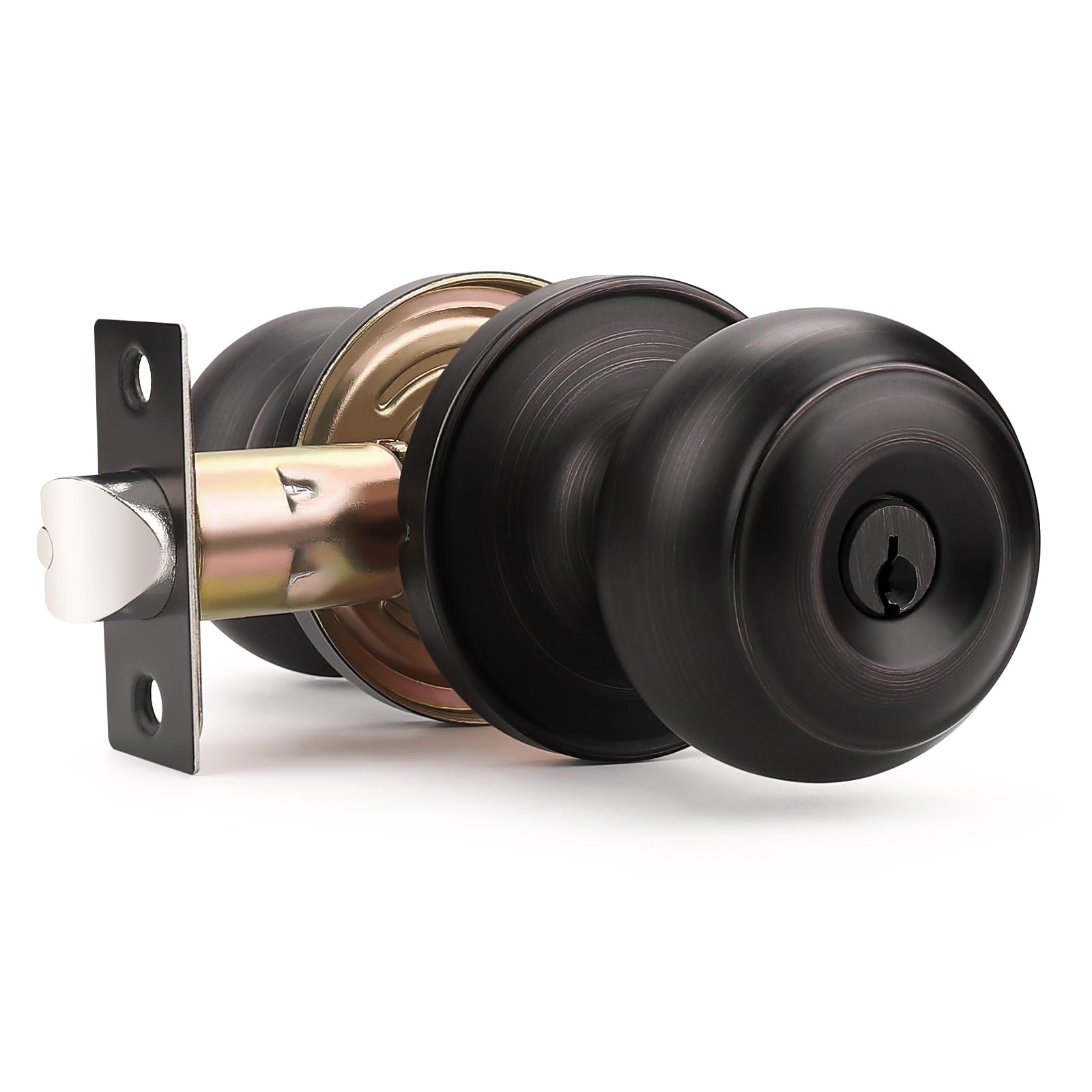 Polished Brass Door Knobs - Keyed Entry Locks -31