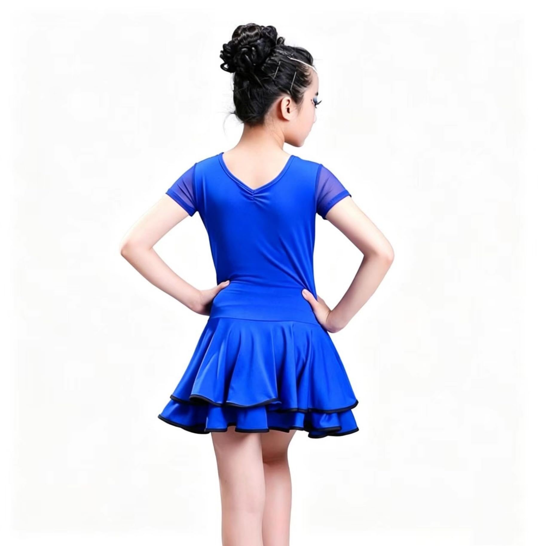 Vestito da Ballo Latino Ragazza Abbigliamento Danza da Sala - Gonna Svasata per Bambini Performance Cha Cha