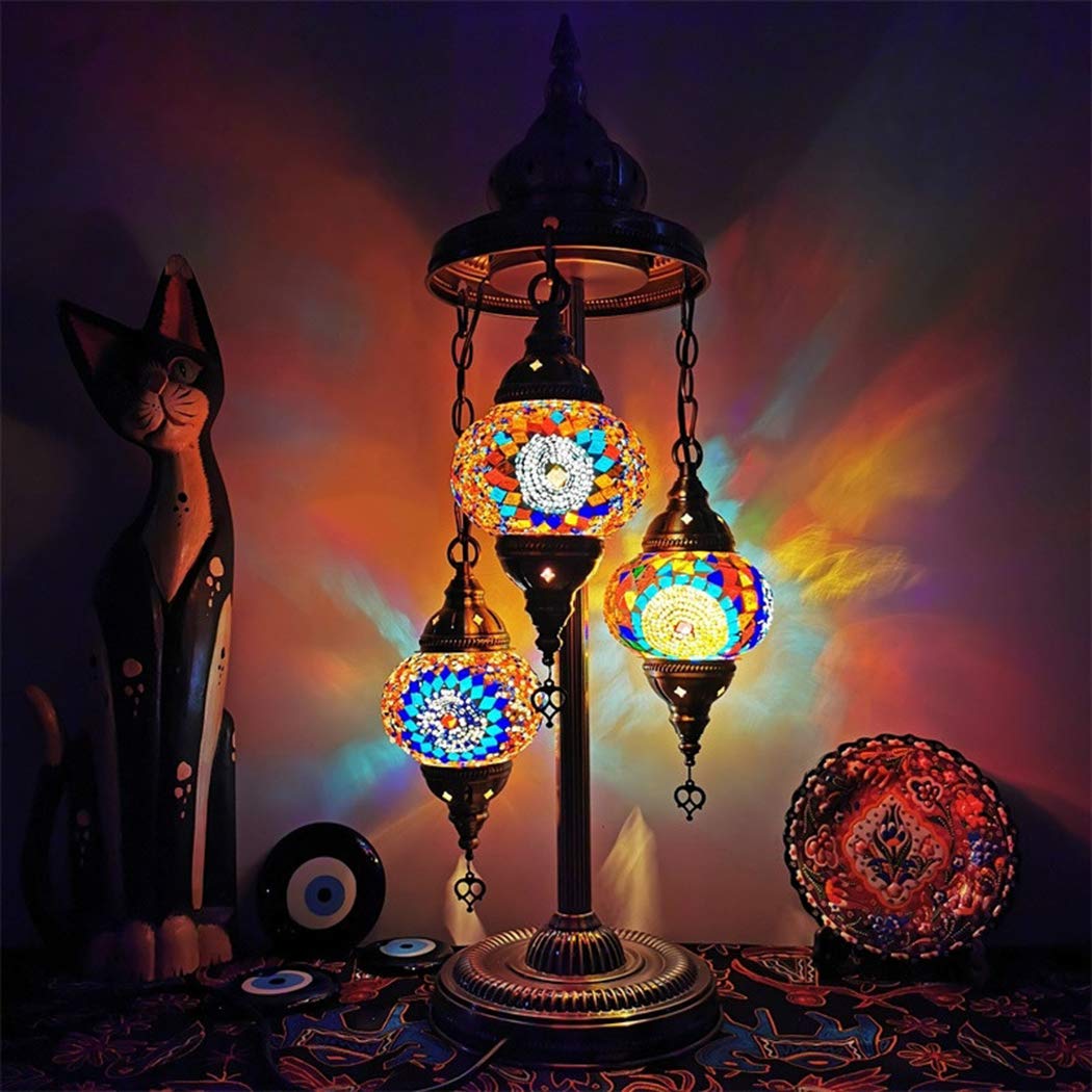 Amazon.co.jp : トルコのモロッコのテーブルランプ手作りのモザイクの  