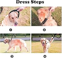 Vista 3 de Love Dream Juego de collar y correa para perro, cuerda trenzada de nailon resistente, correa fuerte de 4 pies para perro y collar de entrenamiento