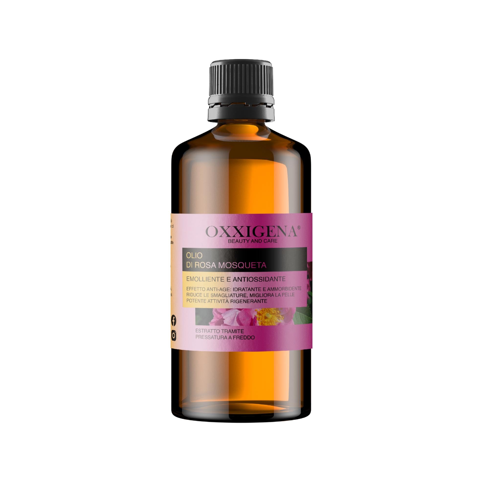 Oxxigena - Aceite de Rosa Mosqueta 100% Puro, Envase de 250 ml, Hidratante Versátil para Piel Seca y Agrietada, Ideal para Arrugas, Cicatrices, Uñas o Cabello