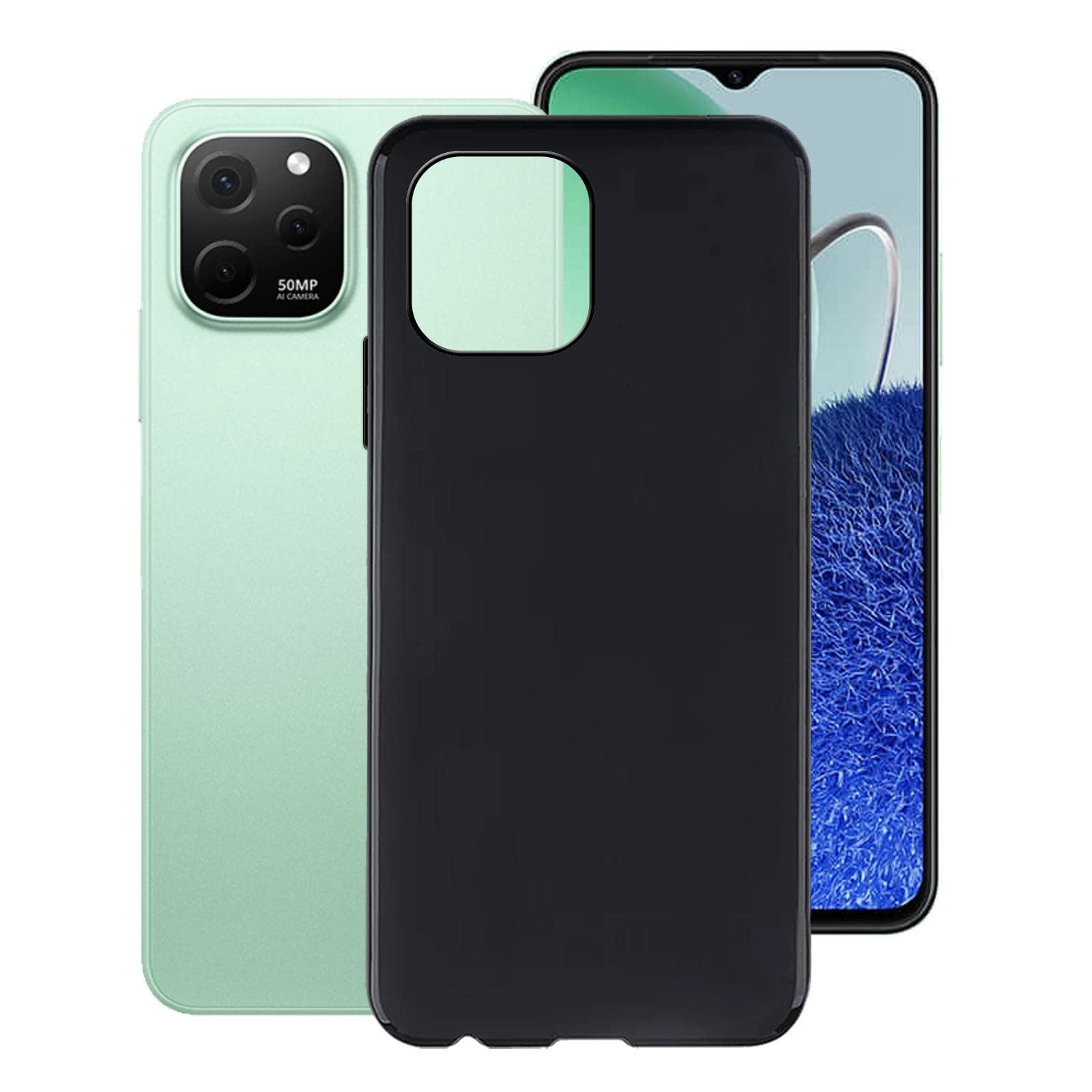 Muzz Case for Huawei Nova Y61,Shockproof Bumper Cover 360° Drop Protection Case Full Body Ultra-Thin Soft Silicone Phone Case for Huawei nova Y61 (6.52") - Black