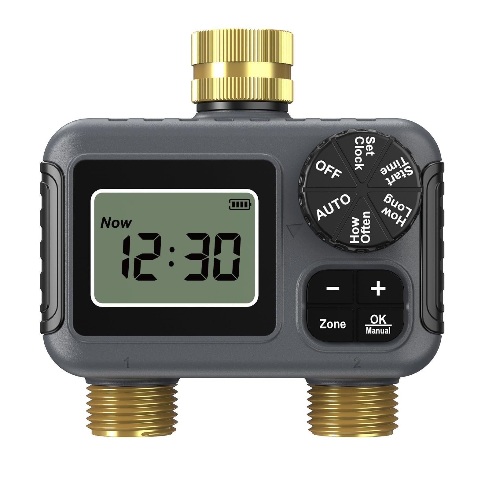 Temporizador Riego, Temporizador De Riego Inteligente con Dos Salidas, Programador Grifo Agua Automático, Manguera para Jardín Y Exterior, 2 Uds para Jardín