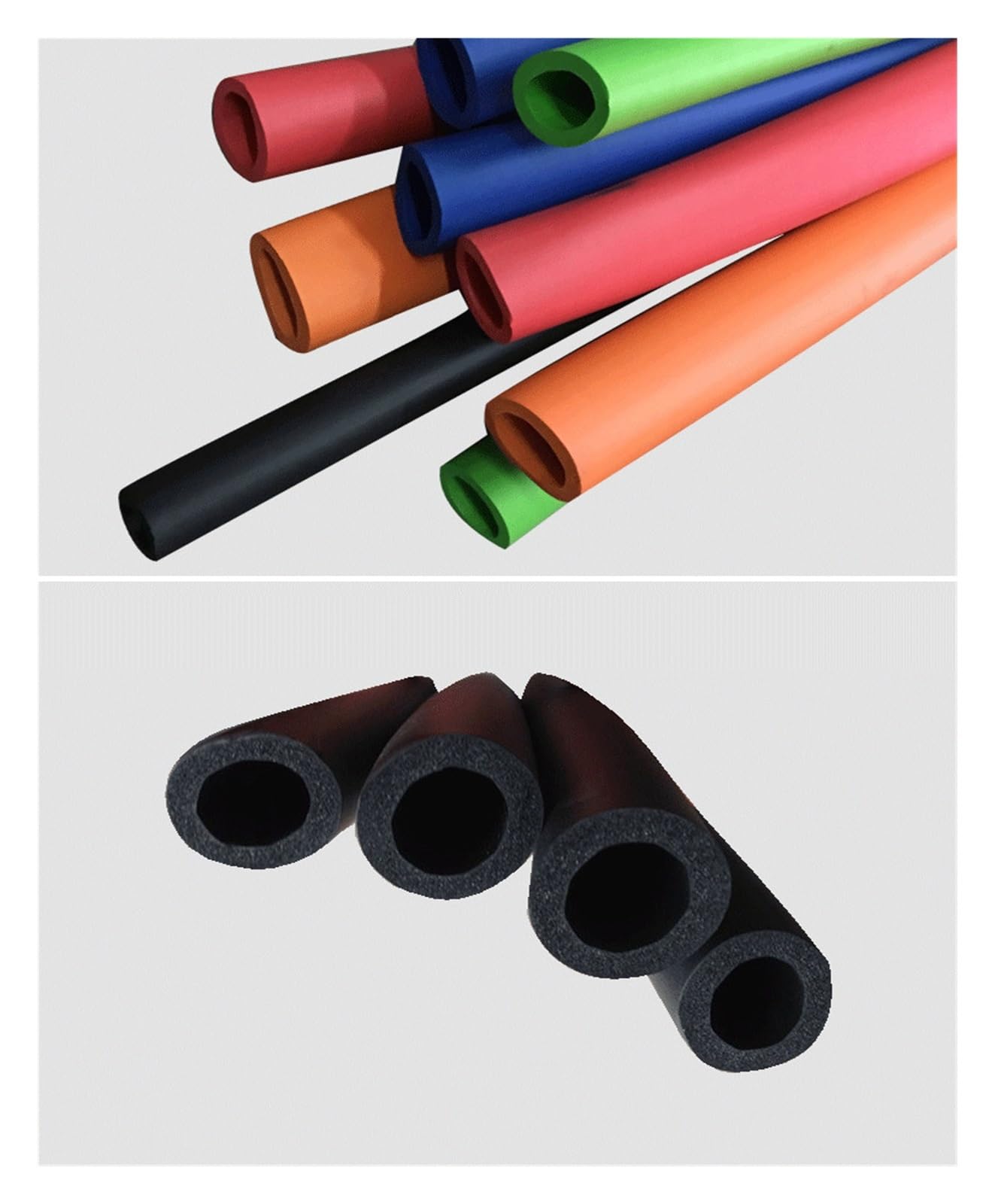 Tubo de espuma aislante para tuberías, Funda aislante for tuberías de espuma, 1 metro, multicolor, diámetro interior 6 mm a 40(Black Id22xthick5mm)