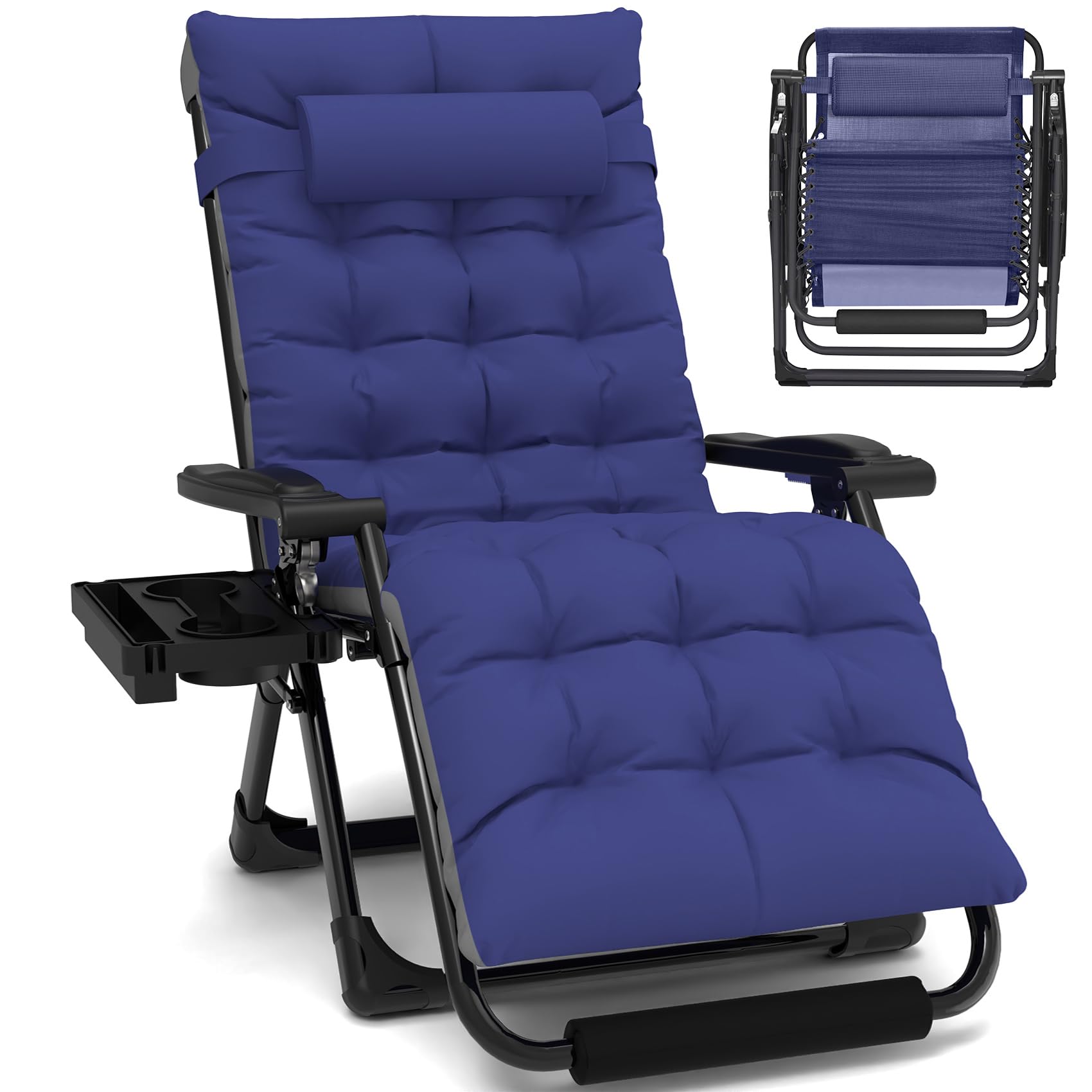Slendor Oversized Zero Gravity Chairs XL, 29In Padded Zero