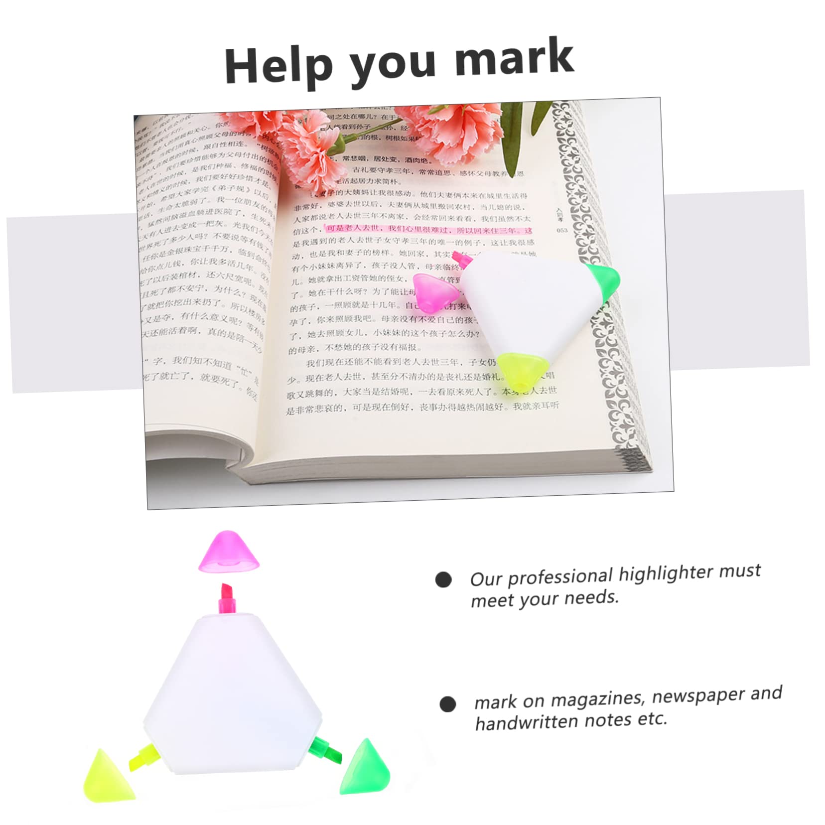 Operitacx 30 Pezzi Evidenziatori Fluorescenti Triangolari Colorati Ergonomici per Scuola e Ufficio Punta Liscia per Scrittura Facile e Impugnatura