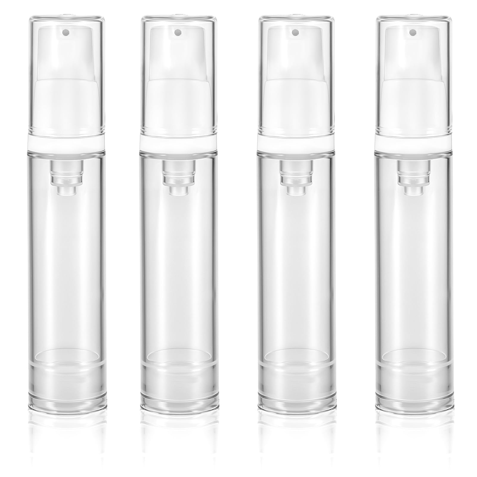 ZDNT Airless pompdispenser, crèmedispenser, pompfles, leeg, navulbaar, vacuüm cosmeticacontainer, vacuüm reisflessen om te vullen, met stickers, spatel voor reizen, lotions, shampoo, cosmetica, 6