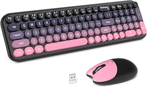 Miniatura 12 de Combo de teclado y mouse inalámbricos MOFII, silencioso, delgado, compacto, USB 2.4G, tamaño completo, teclado y mouse inalámbricos, lindos 110