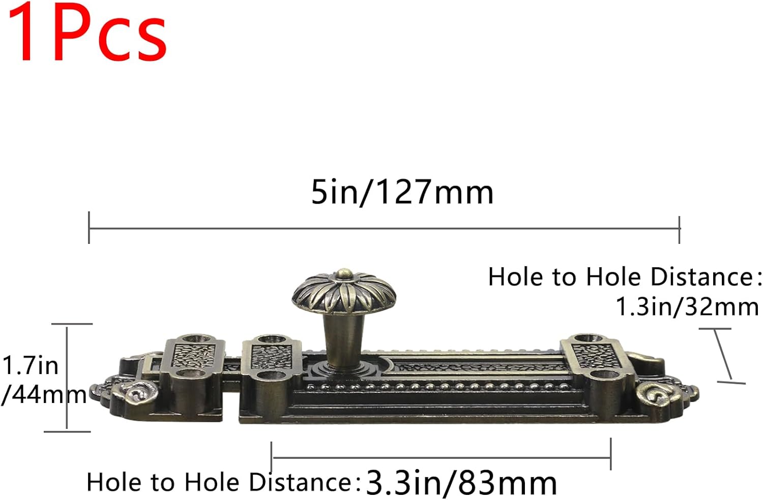 Geesatis Bronze Slide Door Bolt Gate Security Lock Latch Antique Sliding Door Window Latch, with Mounting Screws, Length 5 inch