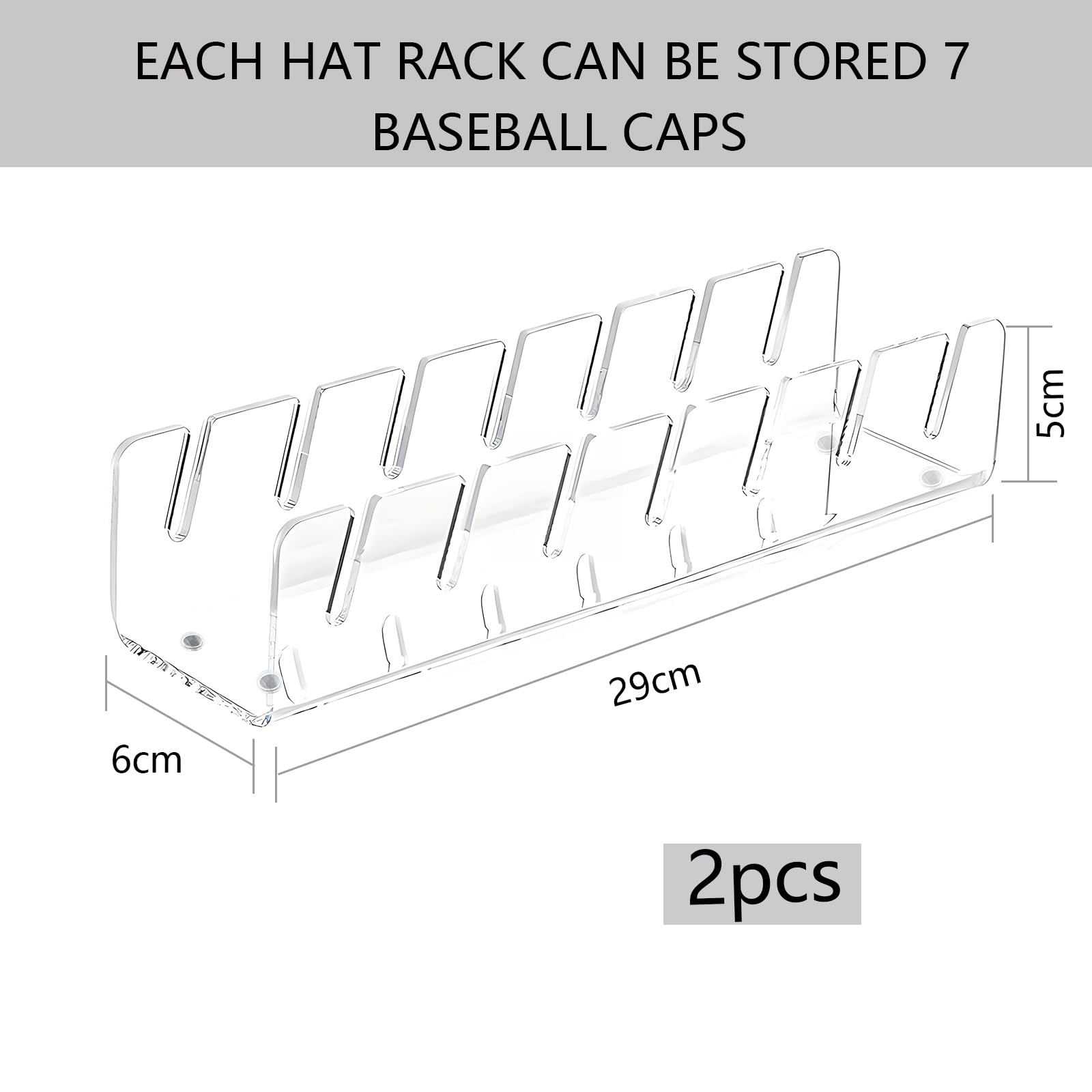 2 sztuki akrylowych stojaków na kapelusze, do czapek baseballowych, organizerów na czapki, bez instalacji, do przechowywania czapek, sypialni, szafy, biura, komody, przezroczystych