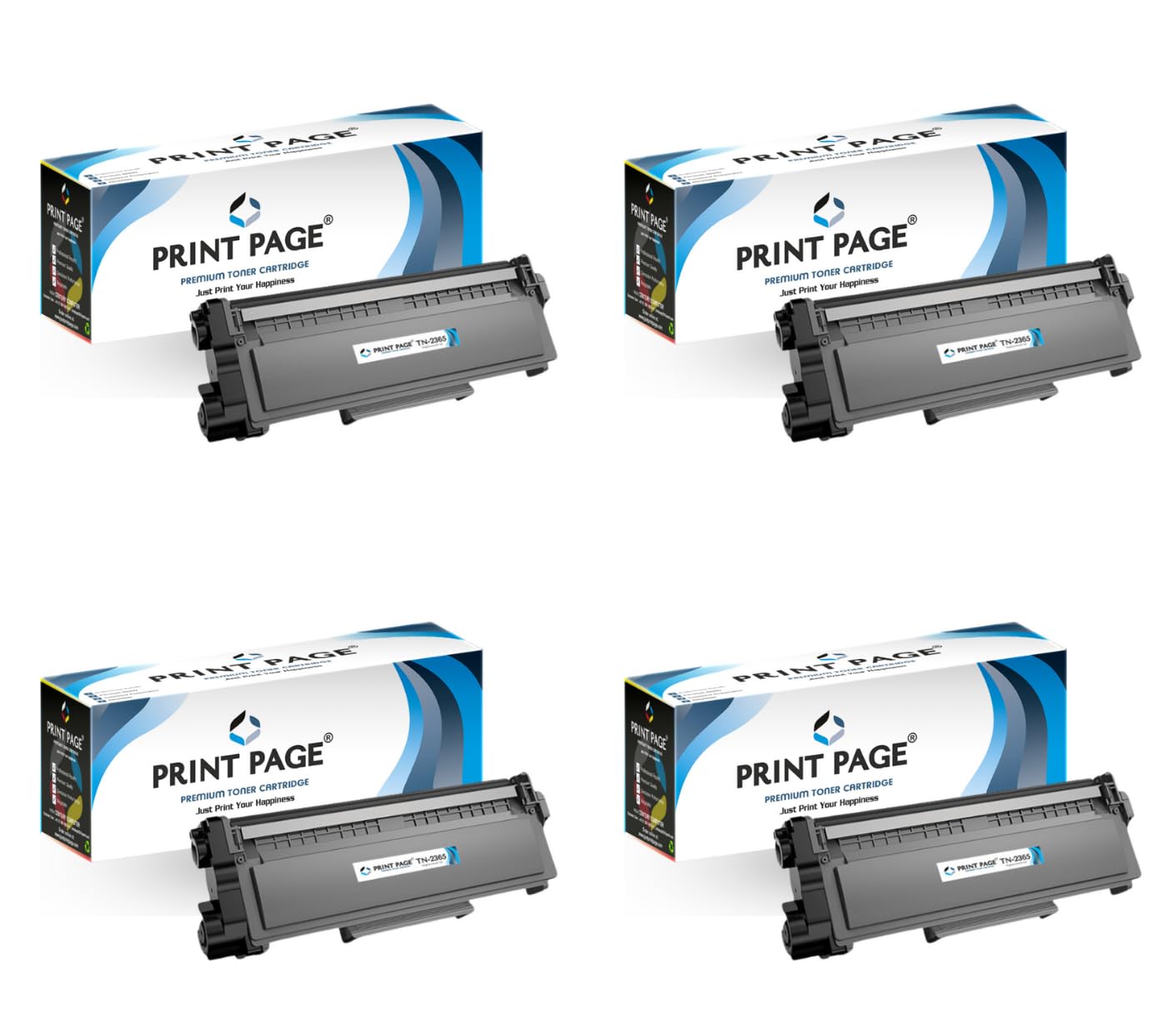 Print Page TN-2365 Toner Cartridge Compatible for Printers HL-L2321D, L2361DN, L2366DW, L2320d, DCP-L2541DW, L2520D, MFC-L2701D, L2701DW (TN-2365 - Set of 4)