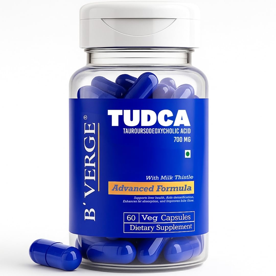 B’VERGE® TUDCA Supplement with Milk Thistle | Liver Detox Supplement - Improves Bile Flow and Fat Absorption | 600mg Tudca Liver Support for Men & Women 60 capsules