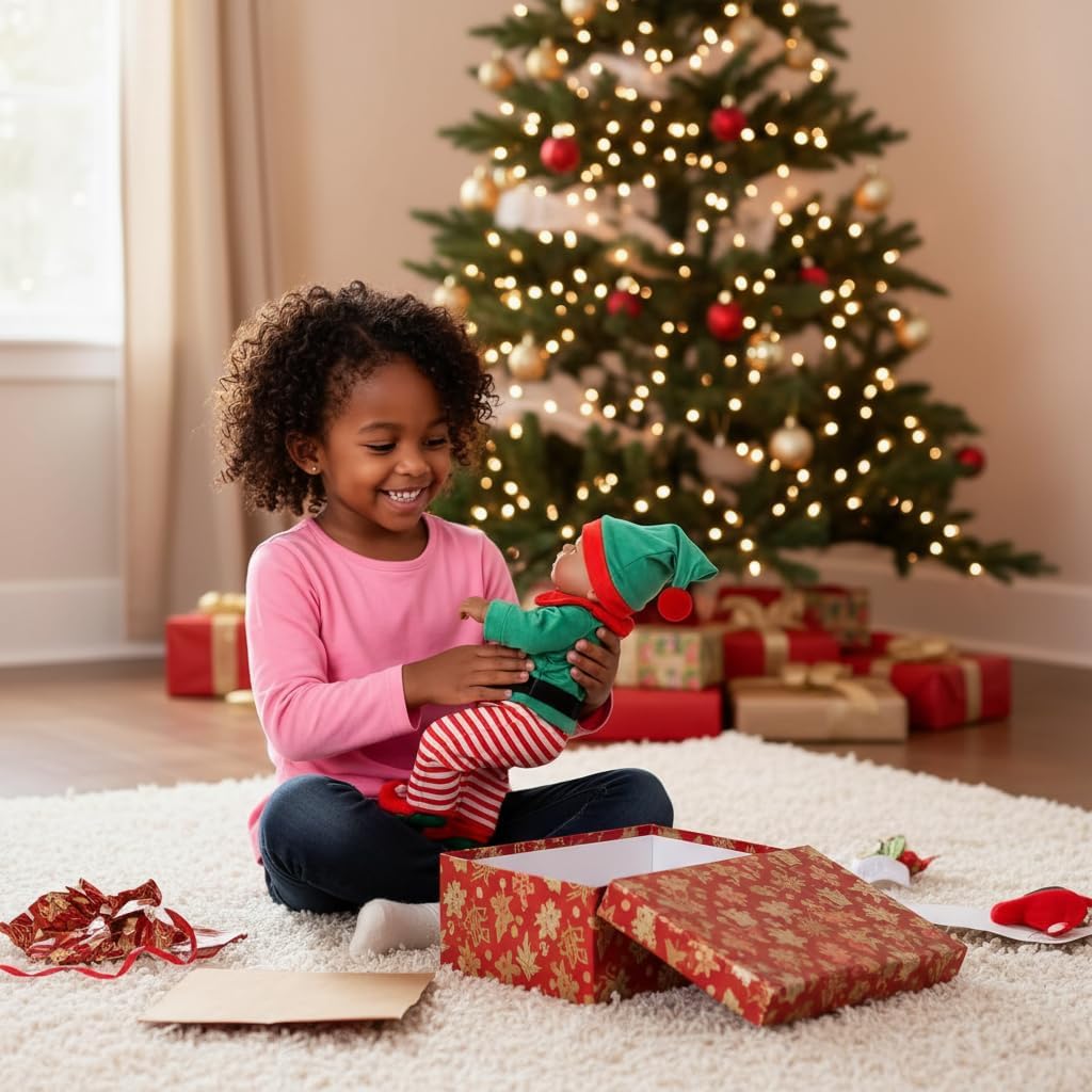 BABESIDE Lifelike Reborn Black Girl- 18-Inch Realistic Newborn Real Life Baby Dolls with Clothes and Toy Gift for Kids Age 3+