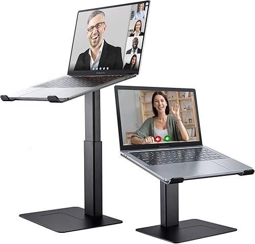 DEEDRR Soporte ajustable para laptop para escritorio soporte elevado para portátil para modo de pie y sentado gris
