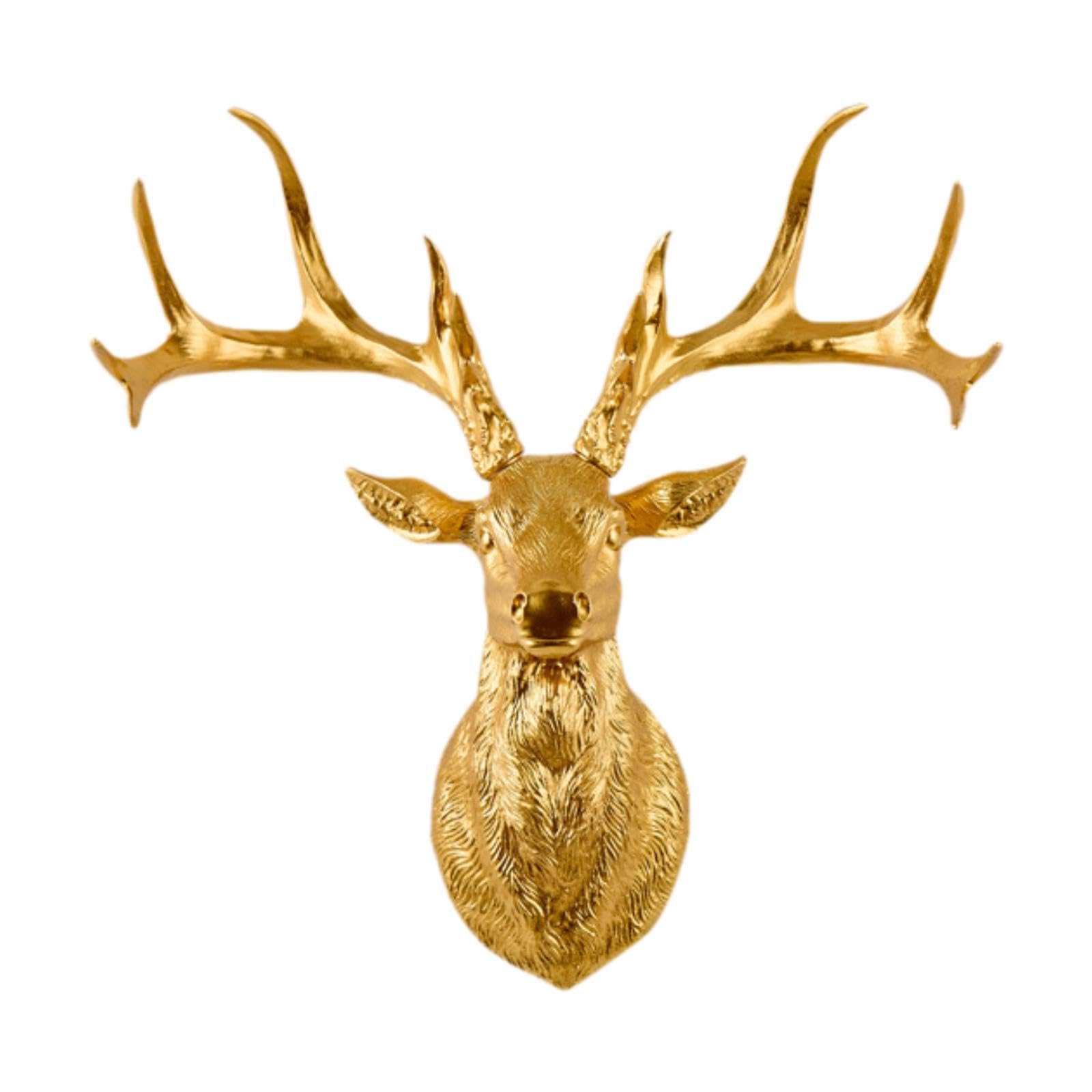 Statua da Parete in Resina, Decorazione Murale, Scultura di Animale, Elegante Ornamento da Appendere, Adatta per Soggiorno, Camera da Letto, Ufficio, Oro