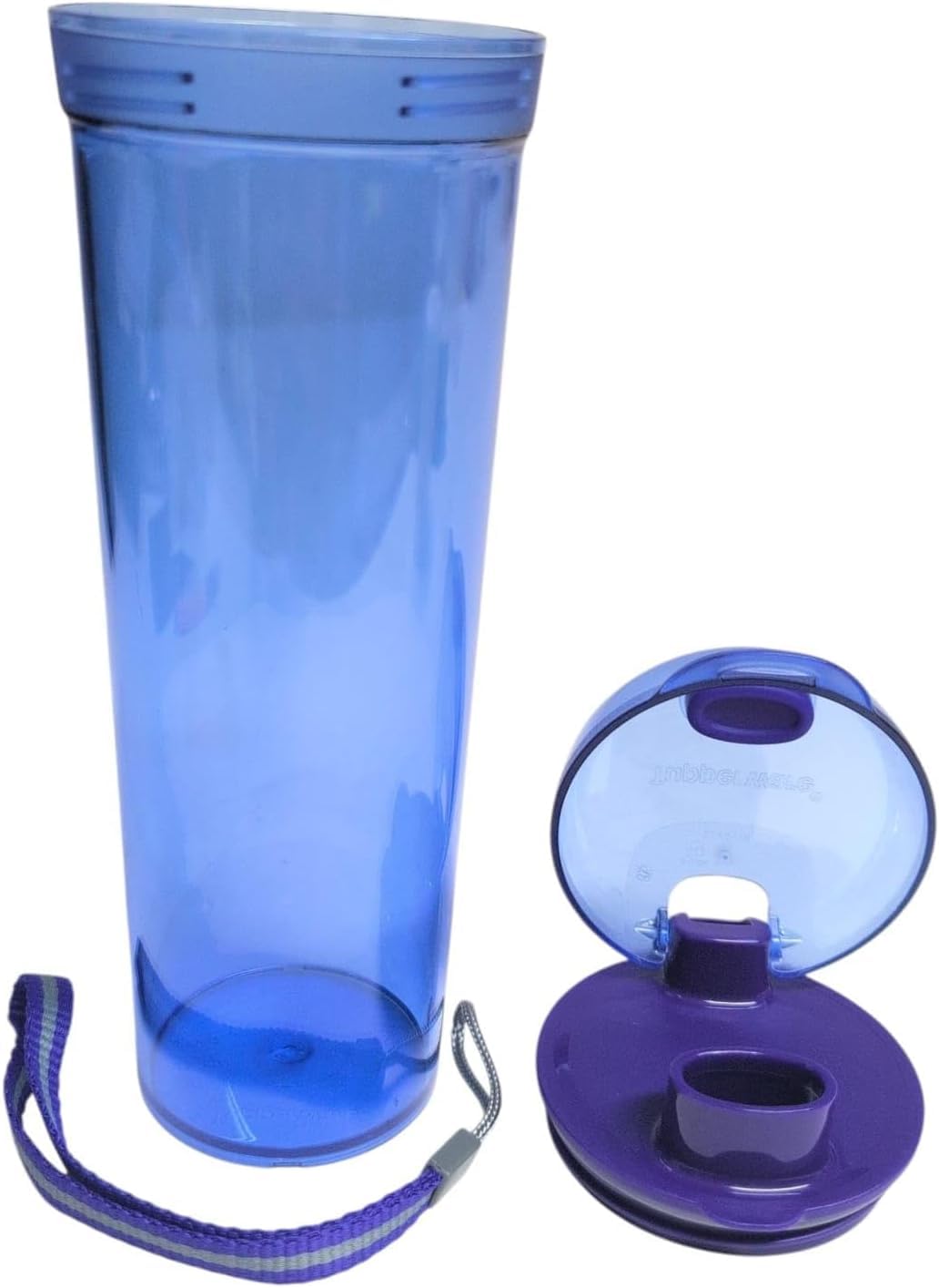 Tupperware Exclusiv Clear to Go Eco Easy Flip Top Borraccia riutilizzabile da 0 litri, blu trasparente con maniglia per il trasporto