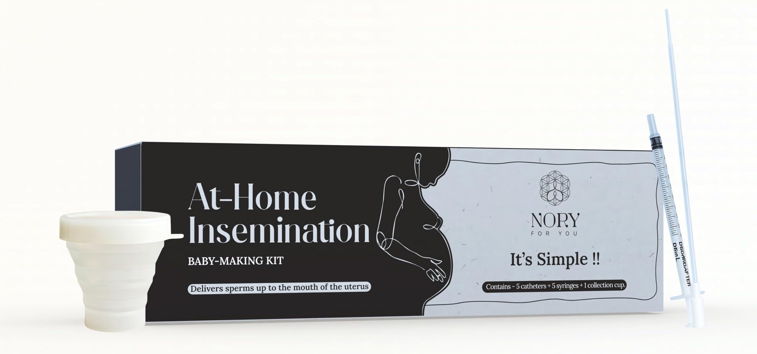 At Home Self Insemination IVI Kit for Women, Designed By Fertility Doctor, Get Pregnant Naturally, Pack of 5 Catheters, 5 Syringes, 1 Collection Cup, Baby Conceive Kit for Home (Pack of 1)