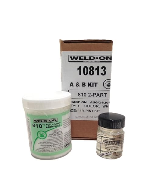 Weld-On 10813 810 Two-Part High-Strength Reactive Adhesive - Fast-Setting and Low-VOC, White, 1/4 Pint (4 fl oz)