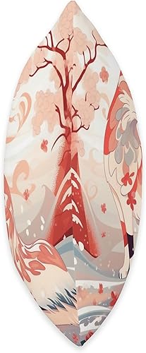 Miniatura 2 de Aesthetic Japanese Fox Gifts Cojín de zorro Kitsune con diseño de cerezo japonés, 18 x 18 pulgadas, multicolor