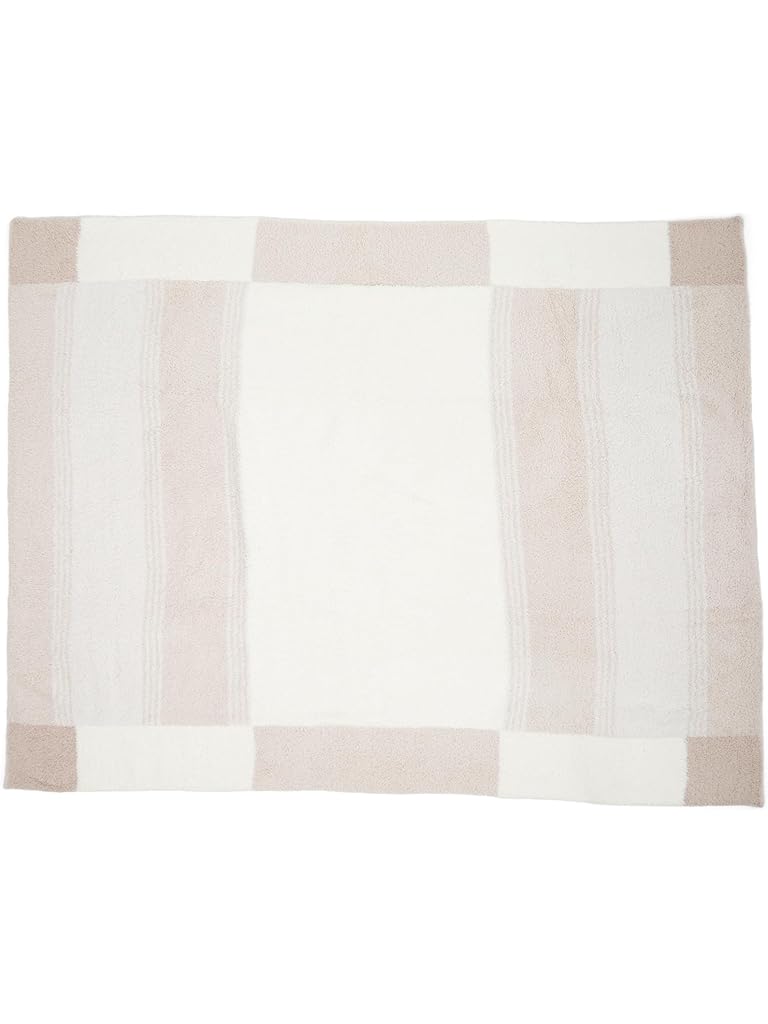 White Barefoot Dreams CozyChic® Costa Block Stroller Blanket