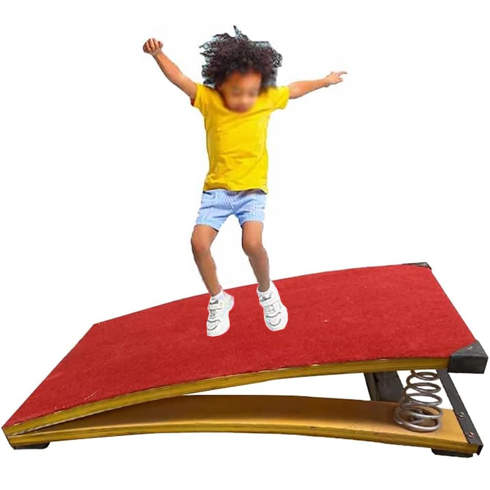 Trampolino da Ginnastica in Legno Duro, Trampolino per Il Salto in Alto, Trampolino Curvo Professionale, Trampolino Artistico, per Club Sportivo/Marziale, con Feltro